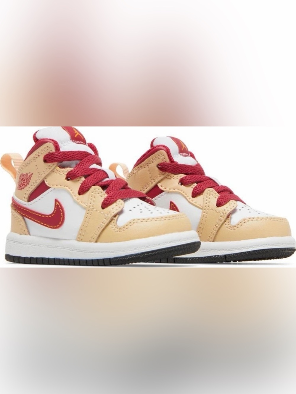 Air Jordan 1 Mid Toddler Light Curry Cardinal
Red 640735-201 Size: 4C